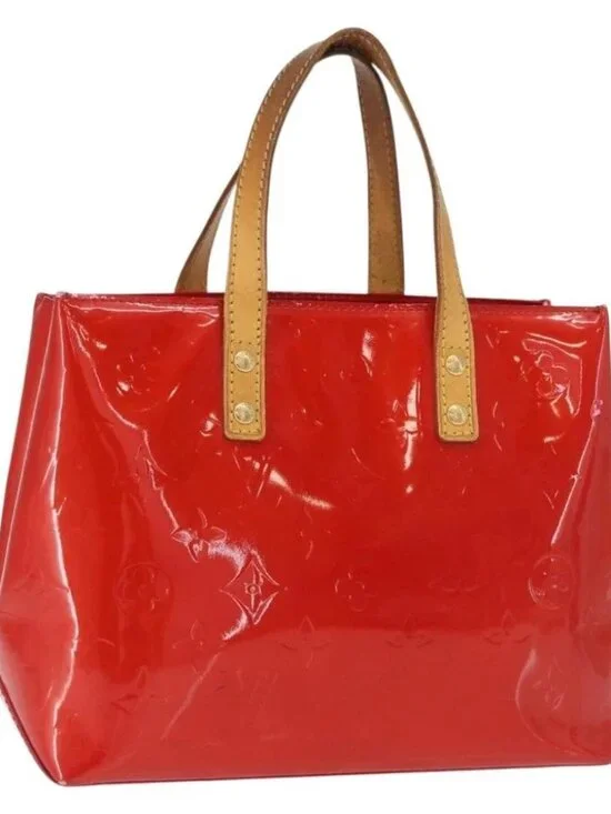 LOUIS VUITTON Monogram Vernis Reade PM Hand Bag Red Rouge - Picture 3 of 16